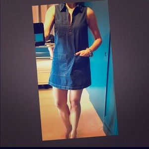 A-line mini denim dress